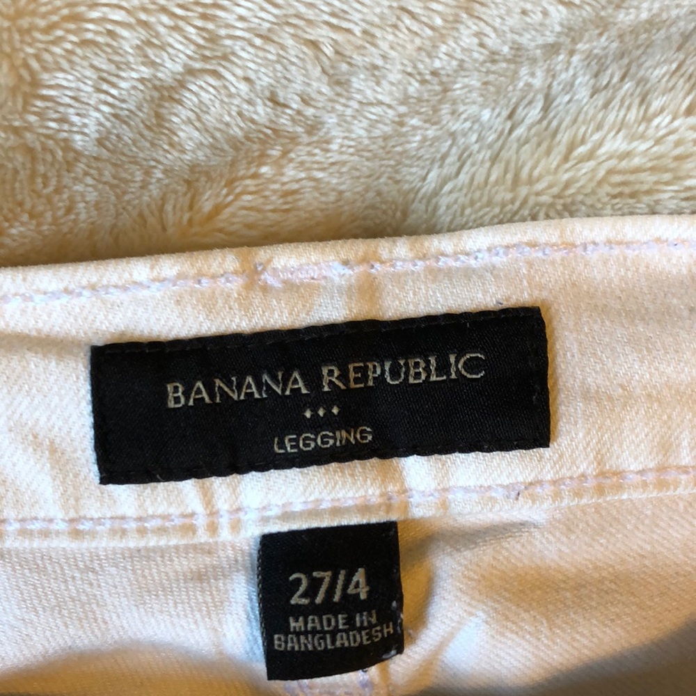 Banana Republic Distressed White Ankle Jeans